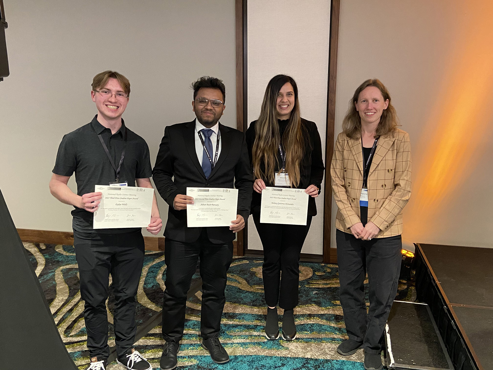 The three winners of the 2025 NRSM Student Paper Competition.