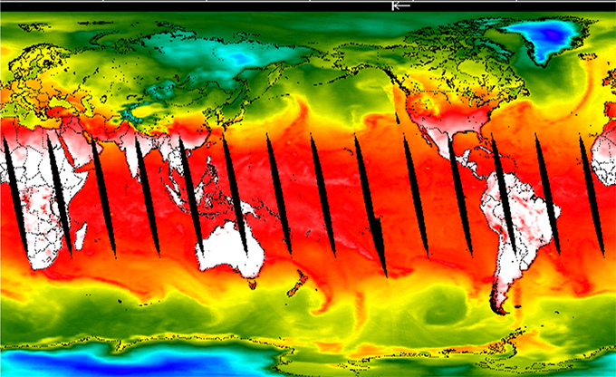 Photo Credit: V-band mid-tropospheric temperature obtained from one of NOAA's AMSU Commission F